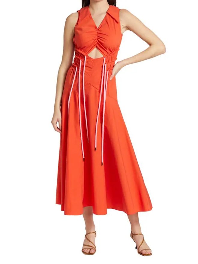 Aknvas Jackson Cut-Out Drawstring Midi-Dress