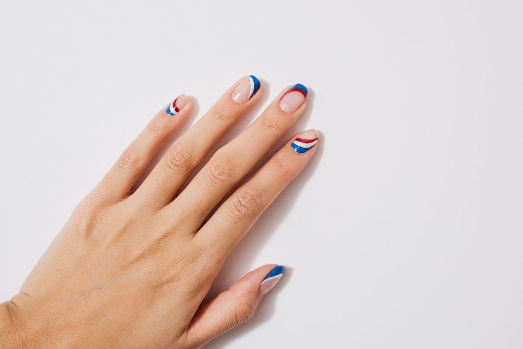 Royal Blue and White Vivid Nails. | NAIL ART GALLERY | MARIE BEAUTY SUPPLY