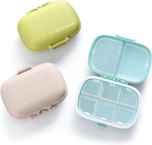 MEACOLIA Travel Pill Organizer (3-Pack)