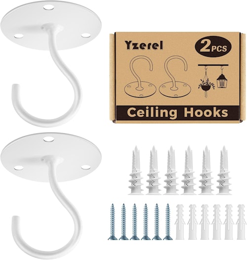 These metal hanging hooks are great for hanging a variety of decor in your backyard.