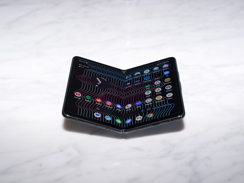 Google Pixel Fold with its foldable screen unfolded open