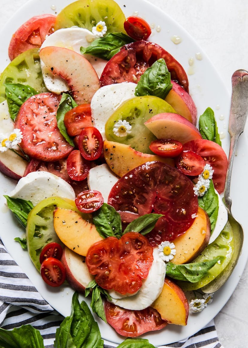  A peach caprese salad is a perfect no-cook recipe.