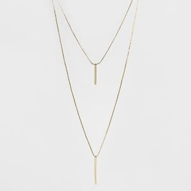Short and Long Layered Pendant Necklace 