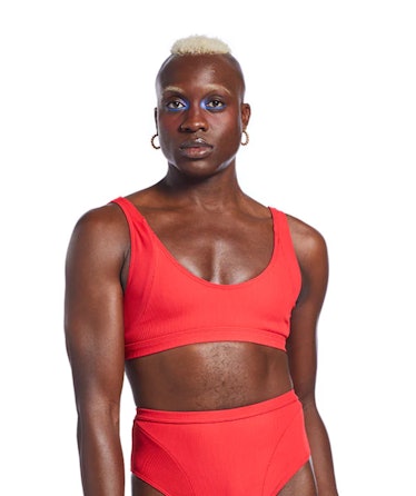 CHROMAT mica ribbed top red