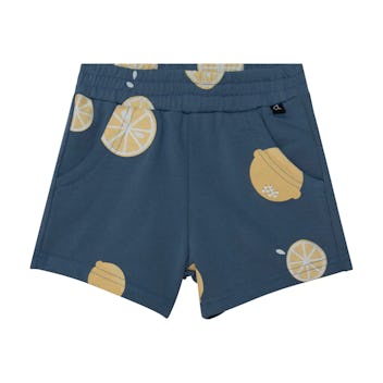 Printed French Terry Short Navy Lemon