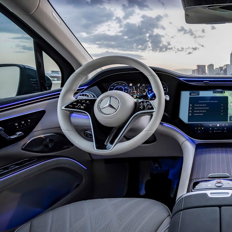 Merecedes-Benz hyperscreen infotainment with chatgpt integration.