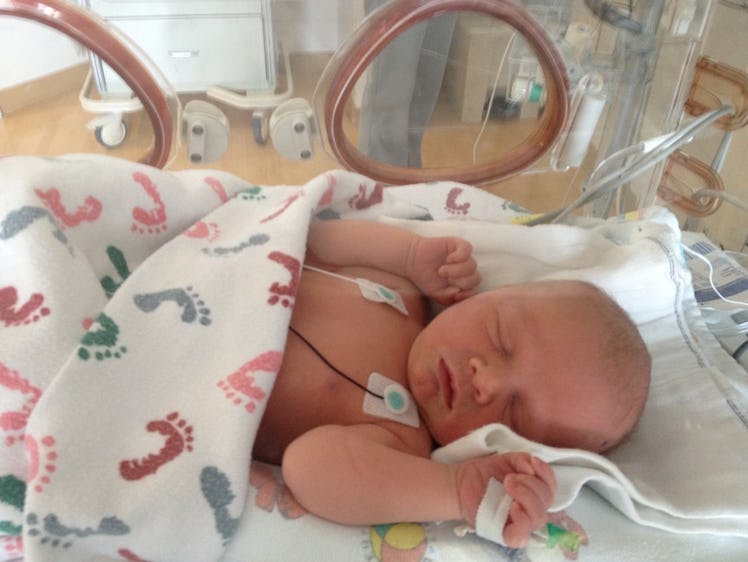 Author Caitlin Shetterly's son in the NICU after his birth.