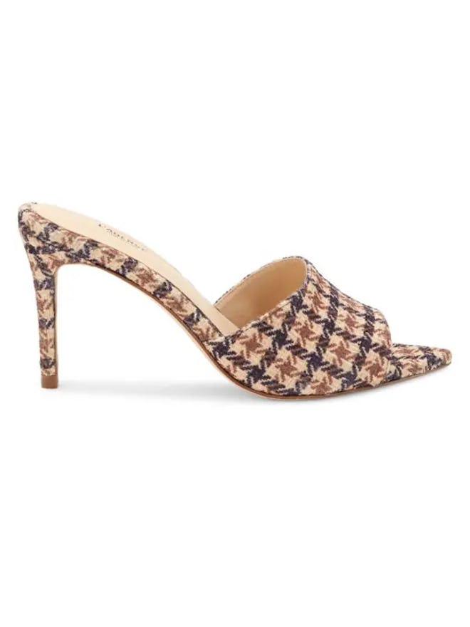 L'Agence Lolita Houndstooth Heel Mules