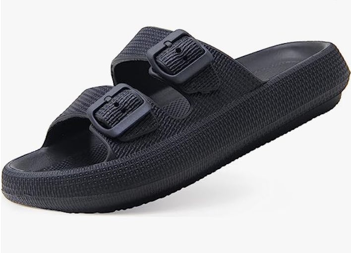 Weweya Sandals With Double Buckle Adjustable Slides
