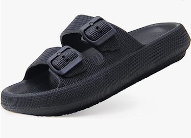 Weweya Sandals With Double Buckle Adjustable Slides