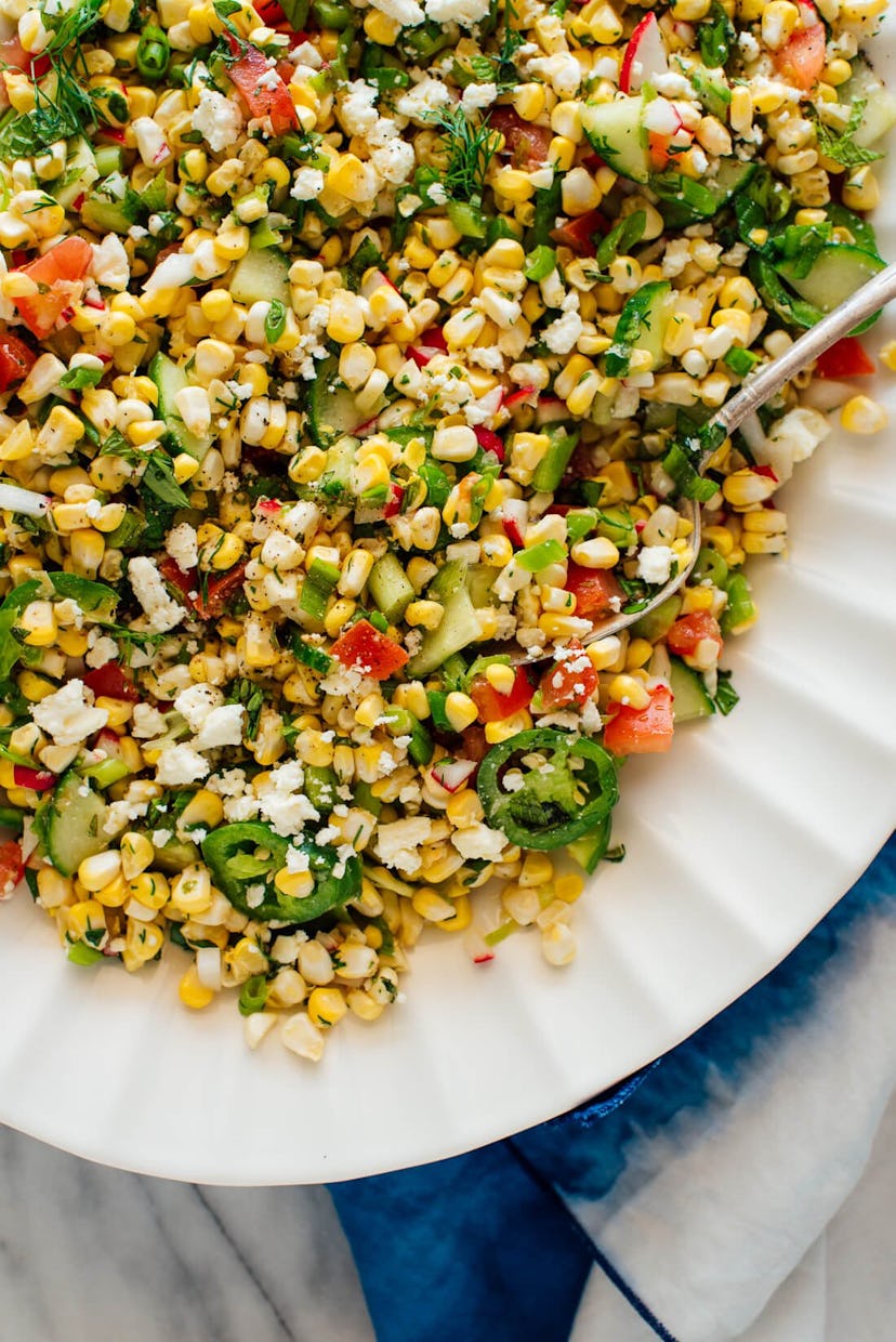corn salad is a great no-cook dinner for summer