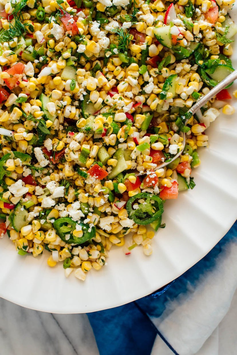 corn salad is a great no-cook dinner for summer