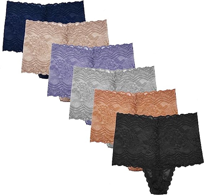 Xlndsoea High-Waisted Thongs (6-Pack)