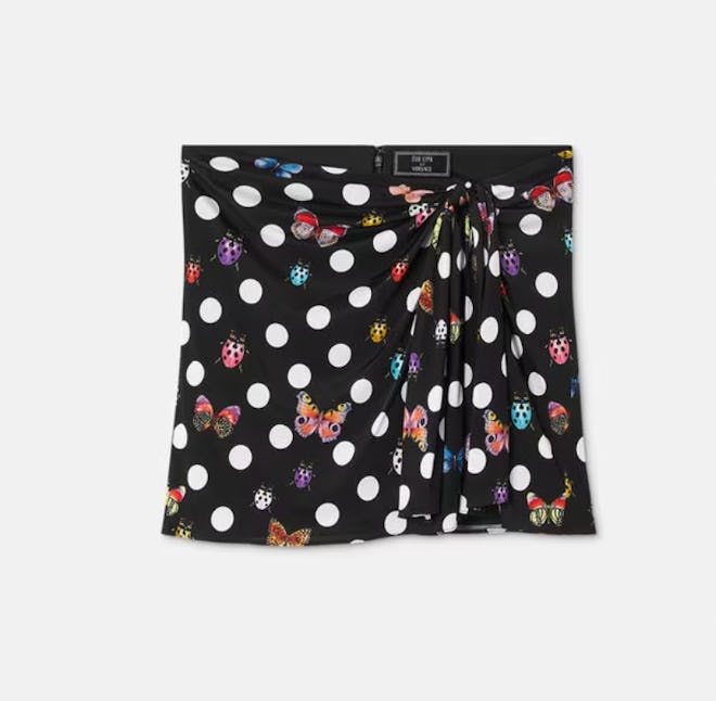 Dua Lipa x Versace Butterflies Knotted Mini Skirt