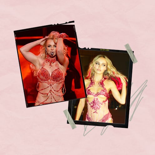 Britney Spears (performing at the 2016 Billboard Music Awards in Las Vegas) loosely inspired the cha...