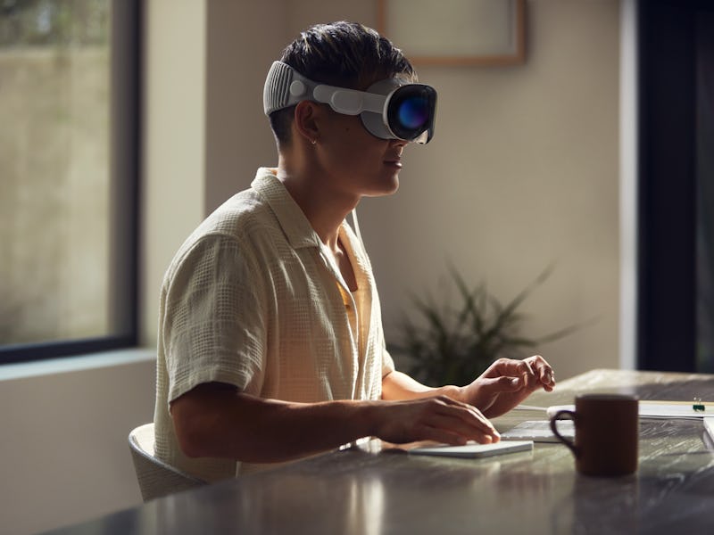 The Vision Pro Headset in use.