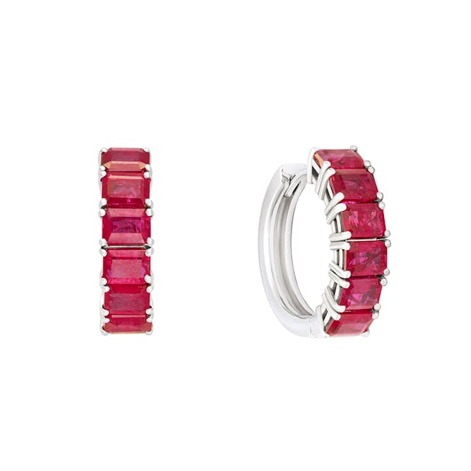  Pace White Gold Earrings With Rubies