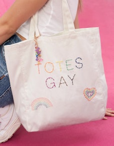 Olivia Ponton’s “Totes Gay” bag from her Pride American Eagle collection.
