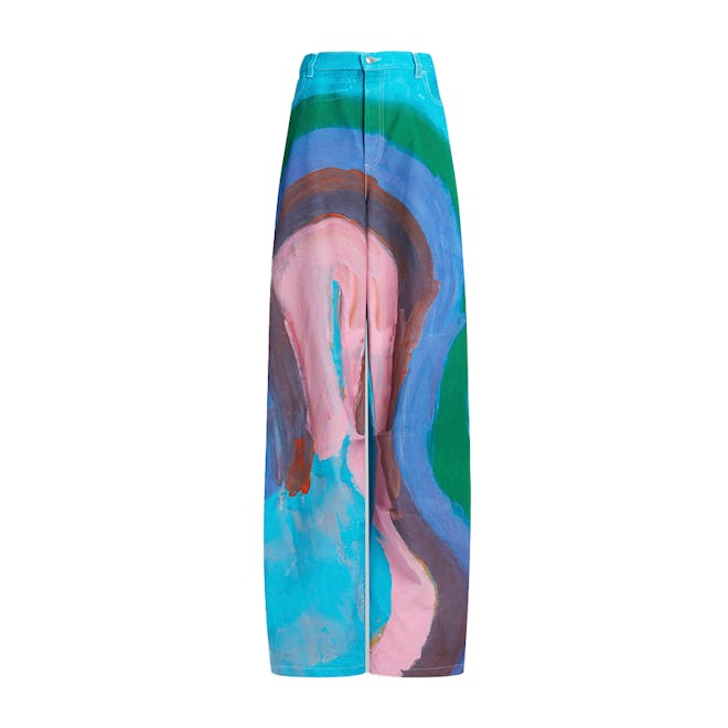 Marni Ultra-Wide-Leg Trouser with Rainbow Print