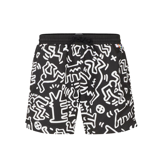 Boss X Keith Haring Gender-Neutral Shorts In Cotton-Blend Terry