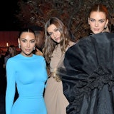 Kim Kardashian, Hailey Baldwin and Kendall Jenner attend the 2022 Vanity Fair Oscar Party.