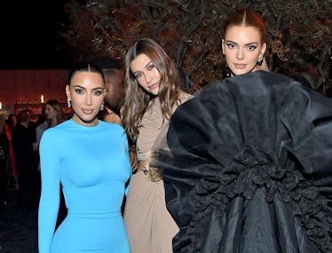 Kim Kardashian, Hailey Baldwin and Kendall Jenner attend the 2022 Vanity Fair Oscar Party.