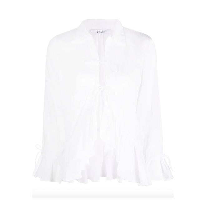 Gimaguas Ruffled Front-Tie Blouse