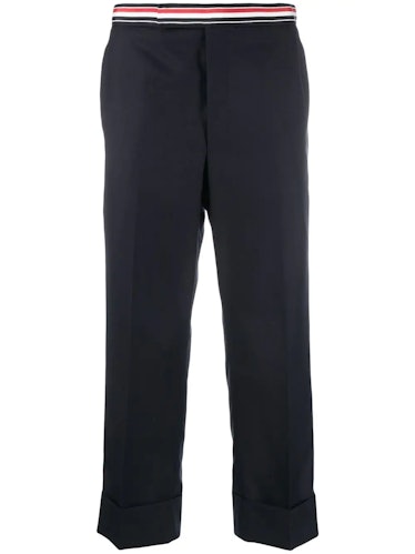 thom browne RWB-waistband cropped tailored trousers