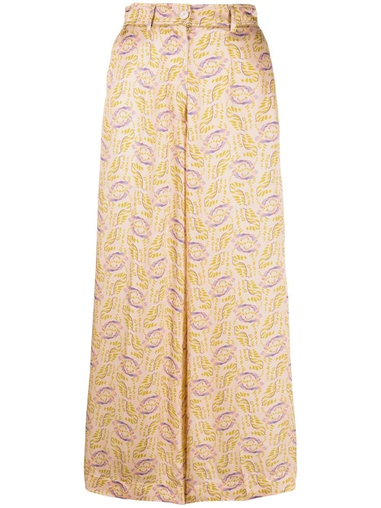 Forte Forte Graphic-Print Wide-Leg Trousers