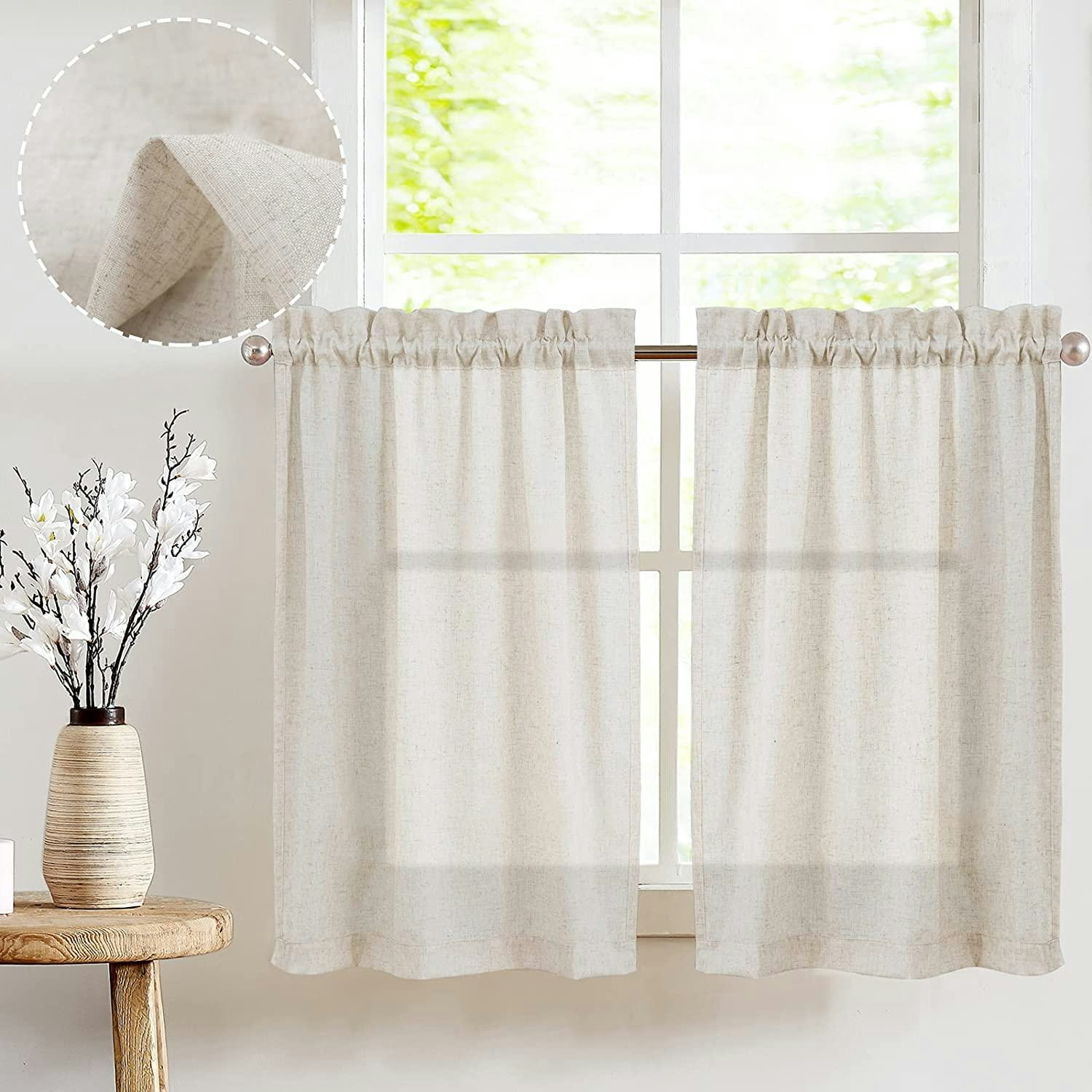 jinchan Linen Tier Curtains