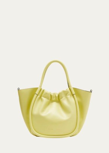 Ruched Top Handle Tote Bag
