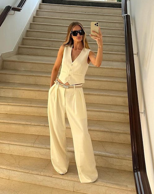 rosie huntington-whiteley vest outfit