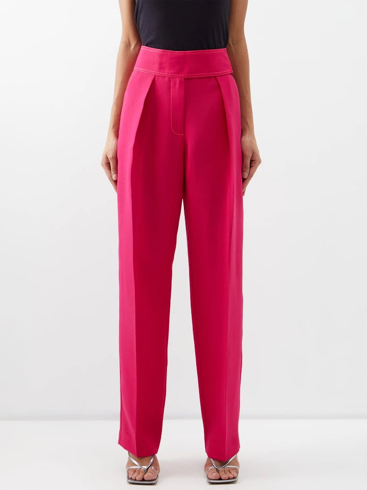 Christopher John Rogers High-Rise Tapered Suit Trousers