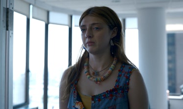 Alexandra Doke wears a Froot Loops necklace in 'City on Fire' as Sewer Girl.