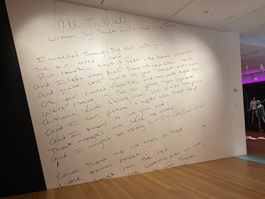 The most Insta-worthy part of the Taylor Swift exhibit is a wall of "All Too Well" lyrics. 