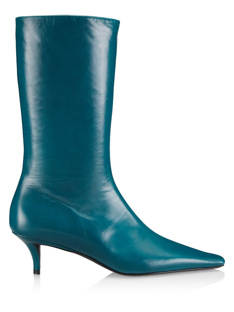 Jil Sander Leather Kitten-Heel Boots