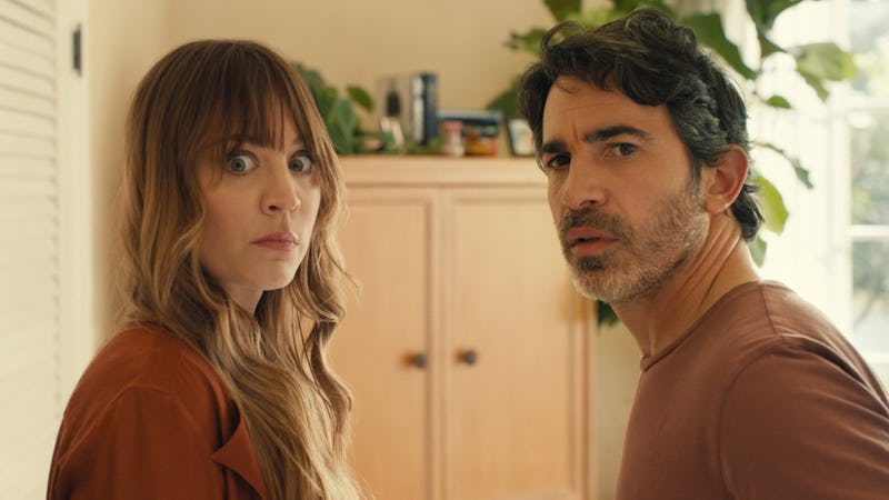 Kaley Cuoco and Chris Messina on 'Based on a True Story.' Photo via Peacock