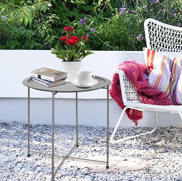 Garden 4 you Folding Tray Metal Side Table