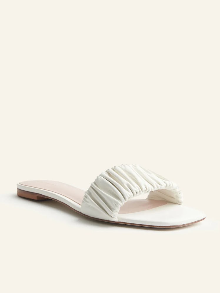 Reformation Marcella Ruched Flat Slide