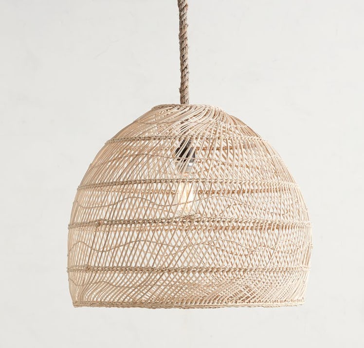 Pottery Barn Flora Rattan Pendant