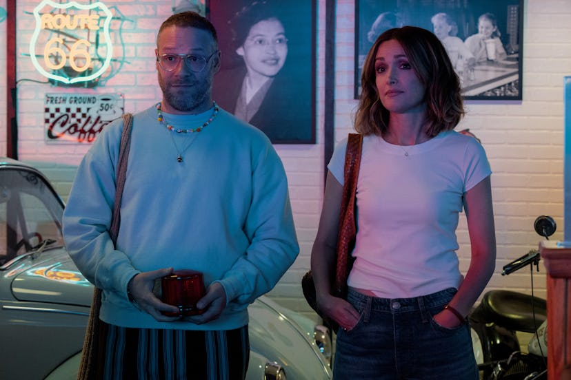 Rose Byrne and Seth Rogan in a still from the Apple TV's Platonic. 