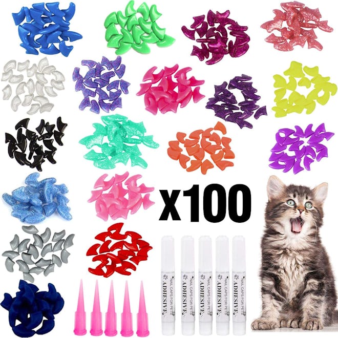 VICTHY Cat Nail Caps (100 Pieces)