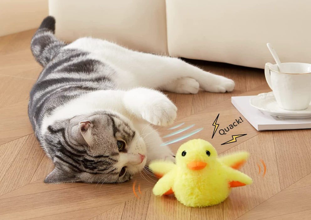 Potaroma Cat Toys Rechargeable Flapping Duck