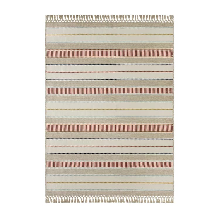  7' x 10' Multi-color Striped Outdoor Rug