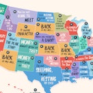 This map shows the most popular dad jokes in each state, including, "Hi Hungry, I'm Dad" among other...