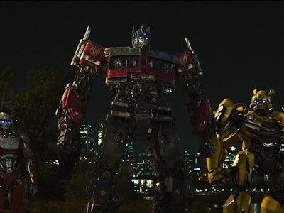 Arcee, Optimus Prime, and Bumblebee in Transformers: Rise of the Beasts