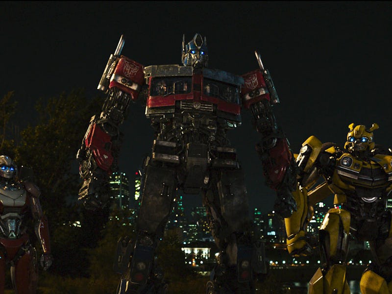 Arcee, Optimus Prime, and Bumblebee in Transformers: Rise of the Beasts