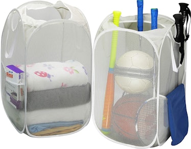 SimpleHouseware Mesh Pop-Up Laundry Hamper Basket (2-Pack)