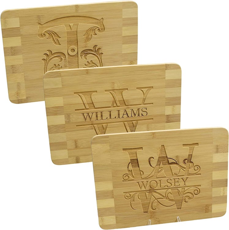 Brew City Engraving Monogram Letter Bamboo Cutting Board