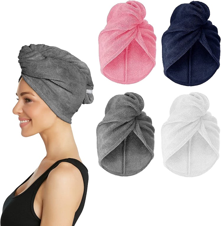 Turbie Twist Microfiber Hair Towel Wrap (4-Pack)